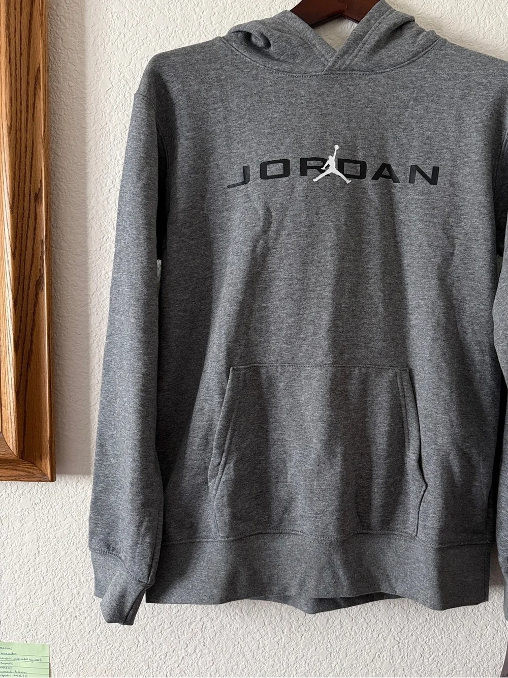 Air Jordan Boys Size XL (13-15 Yrs) Heather Gray Fleece Pullover Hoodie NWT $55